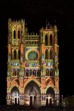 Laser light Show,  Notre Dame Cathedral of Amiens #2