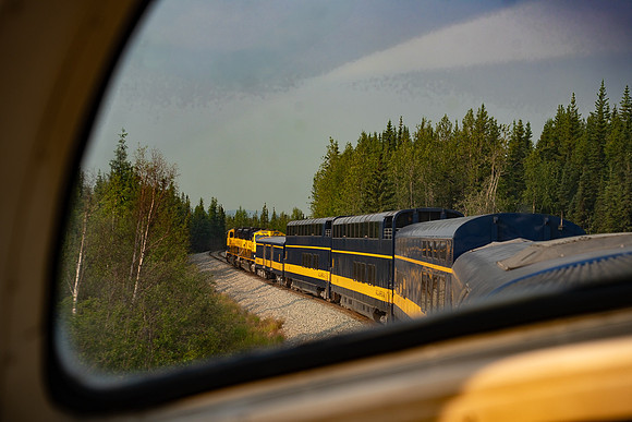 View from Alaska Train dome car near Fairbanks AK