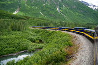 Alaska Railroad Kenai Peninsula between Anchorage and Seward
