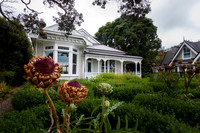 White house on King Edward Parade, Devonport, NZ (2/2017)