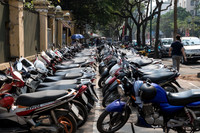 Motor Scooters galore.  Hanoi