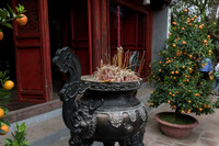 Insense stand.  Den Nuoc Son Temple. Hanoi, Viet Nam