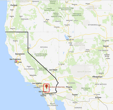 Map 1 - Anza-Borrego SP Position