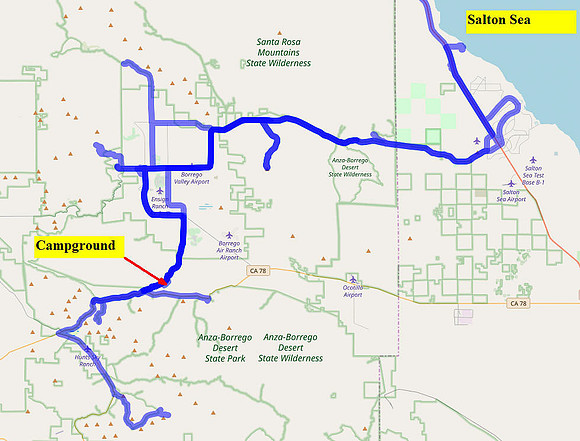 Map 3 - Anza-Borrego Our Track