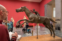 Bronze horse and child rider