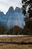 Cathedral Rocks in campfire smoke