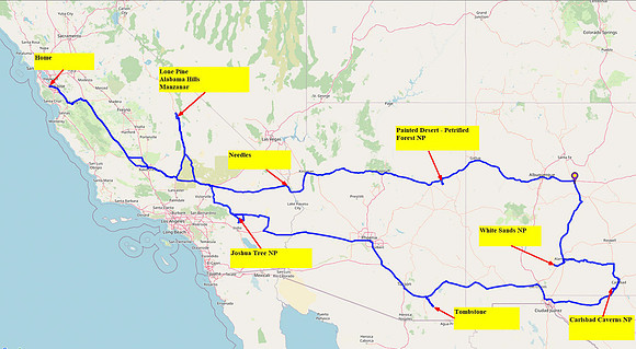 Map 1 - Whole Trip