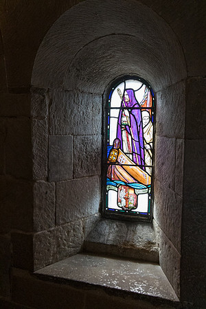 Stained glass window, St, Margaret's Chapel, Edinburgh Castle, Scotland