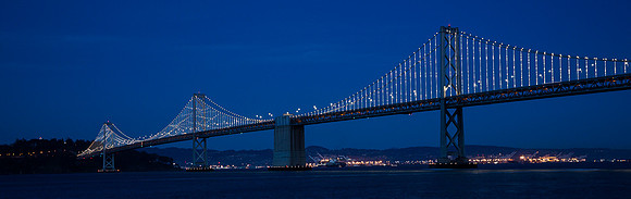 San Francso Bay bridge at twilight from Peir 14 #03