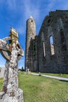 Cashel Castle, cemetery & round tower