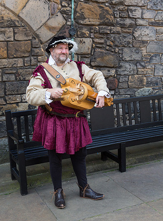Hurdy Gurdy musician, Edinburgh Castle, Scotland