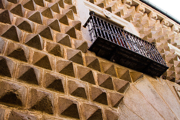 Wall texture of Casa de los Pecos, Segovia, Spain