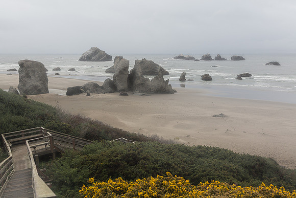 Bandon Beach with stairs