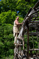 Wampanoag man building a new house 2