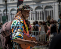 Playing for tips, Battery Park, NY