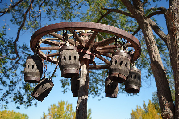 Hubble Trading Post wagon wheel lkighting fixture