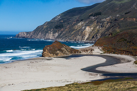 Little Sur River meets the sea