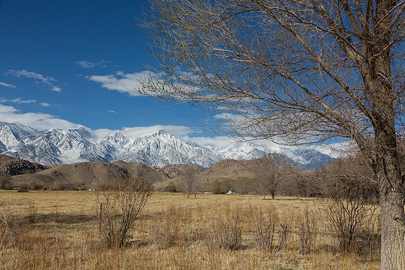 Eastern Sierra Nevada Mountain range from Lone Pine