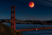 Blood Moon Over Golden Gate Bridge