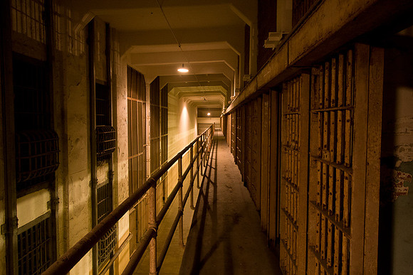 Night time, Alcatraz  main cell block