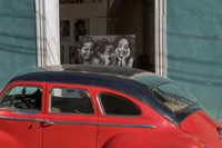 Admiring the car