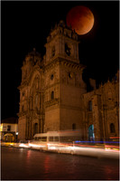 Blood Moon over Iglesia de la Compania de Jesus, Cusco, Peru