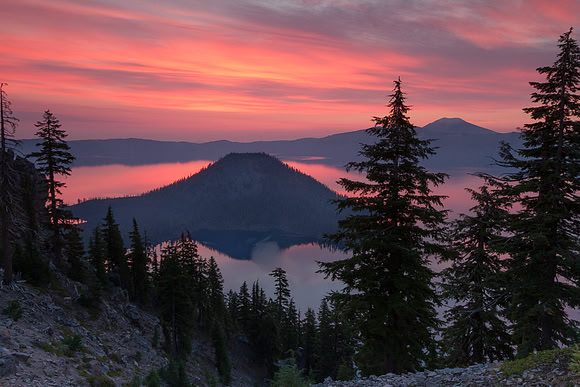 Sunset at Diamond Lake