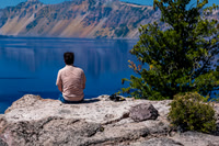 Enjoying the Crater Lake View