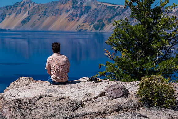 Enjoying the Crater Lake View
