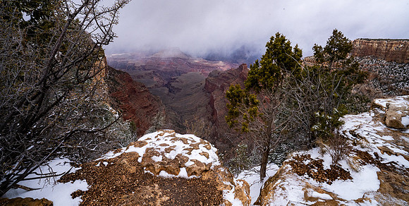 Grand Canyon in winter from Pipe Creek Vista Point
