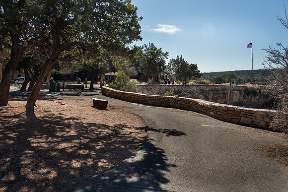 Grand Canyon Rim trail promenade near VanKamp's
