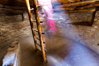 Ghost on ladder Spruce Tree House, Kiva, Mesa Verde NP, CO