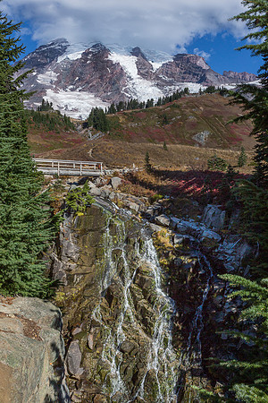 Mt. Rainier and Myrtle Falls
