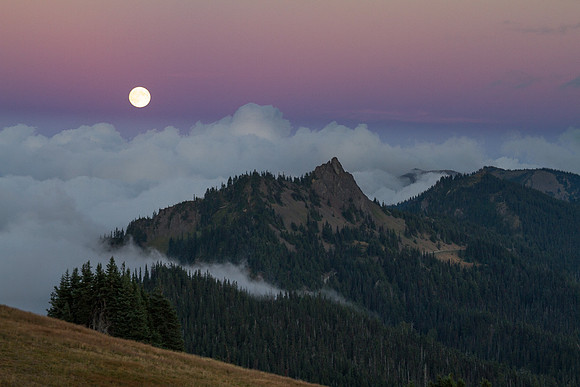 Moon from Hurricane Ridge
