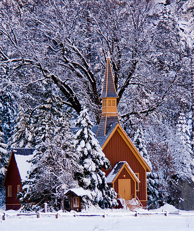 Yosemite Chapel in winter