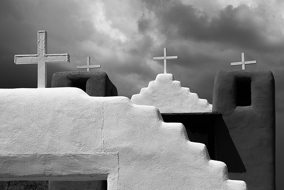 4 crosses over San Geronimo Chapel, Taos Pueblo, NM