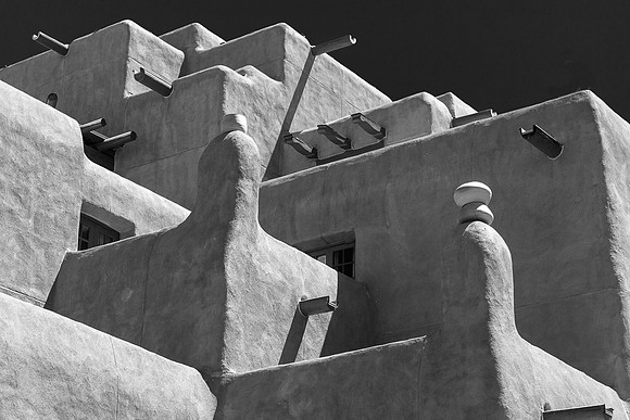 SW American Pueblo style architecture, Inn at Loretto, Santa Fe, NM