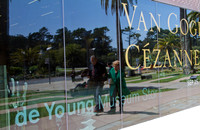 Couple reflection in museum window