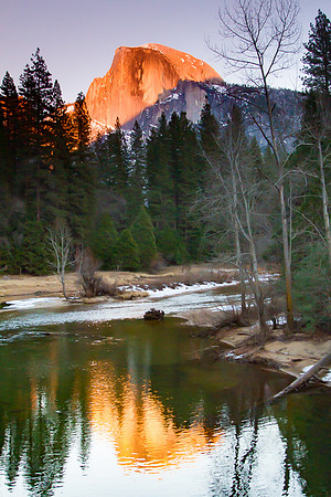 Merced and Half Dome Sunset
