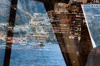 Positano reflection in boat window