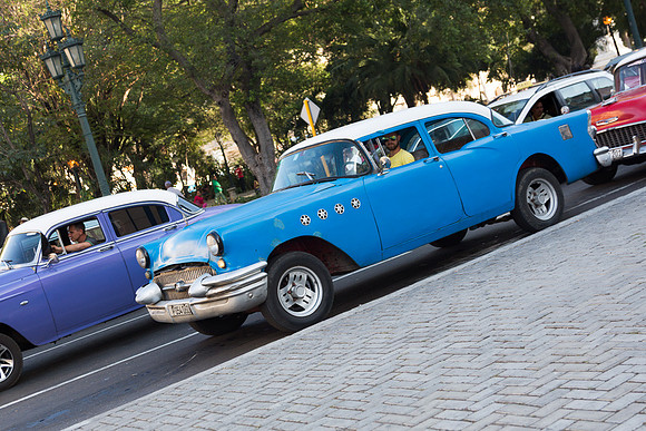 Blue car in Havana