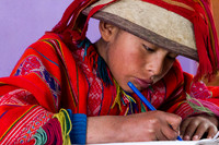 Peru Writing Lesson in Huilloc primary school, Peru