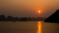 Smokey sunset on Ha Long Bay