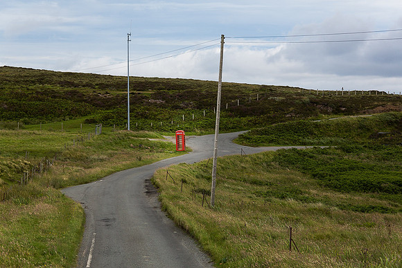 Lone red phone booth, Near Duntulm Scotland