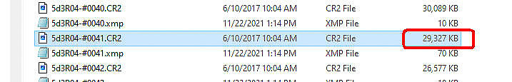 04 LR021 File Size (Windows)