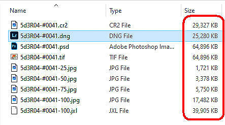 08 LR021 File Size by File Types