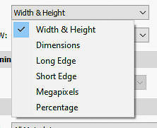11 LR021 Export Img Size pull down options