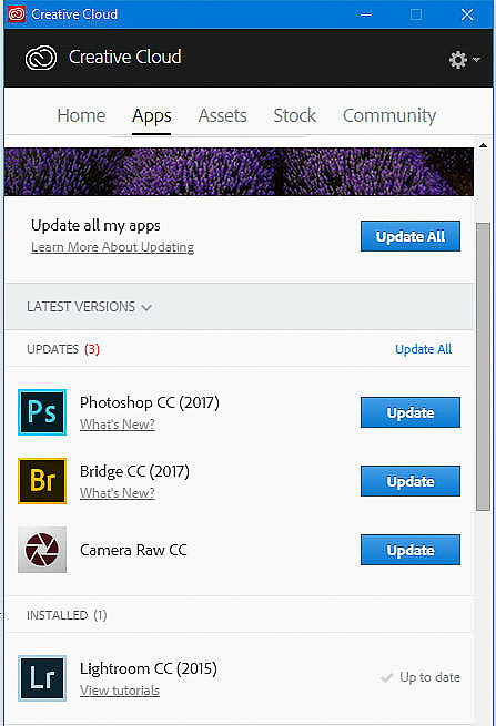 02 Creative Cloud Window