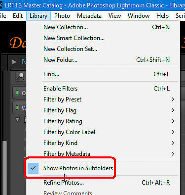 12 LR022 Show in Subfolders Menu Setting