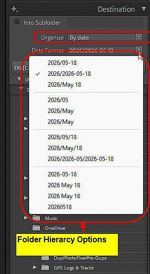 22 Folder By Date options